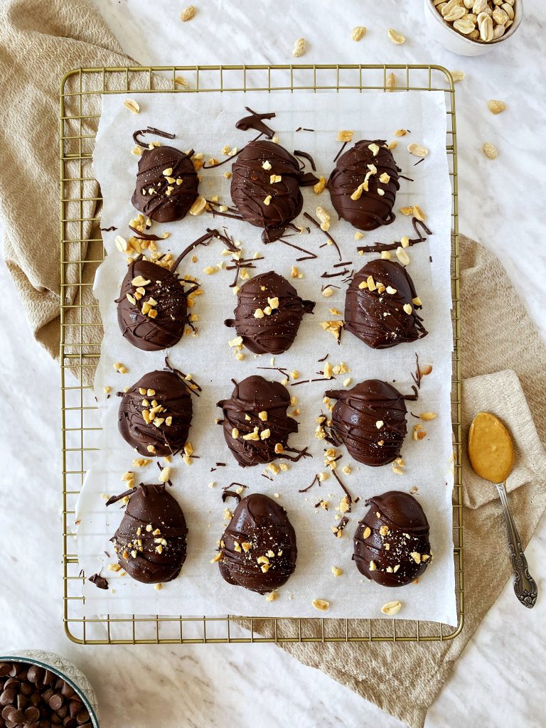 reese's eggs on a baking tray