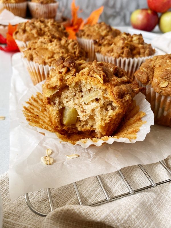 Vegan Apple Walnut Muffins with Streusel Topping