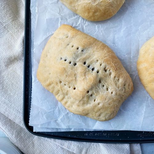 Vegan hand pies on baking tray