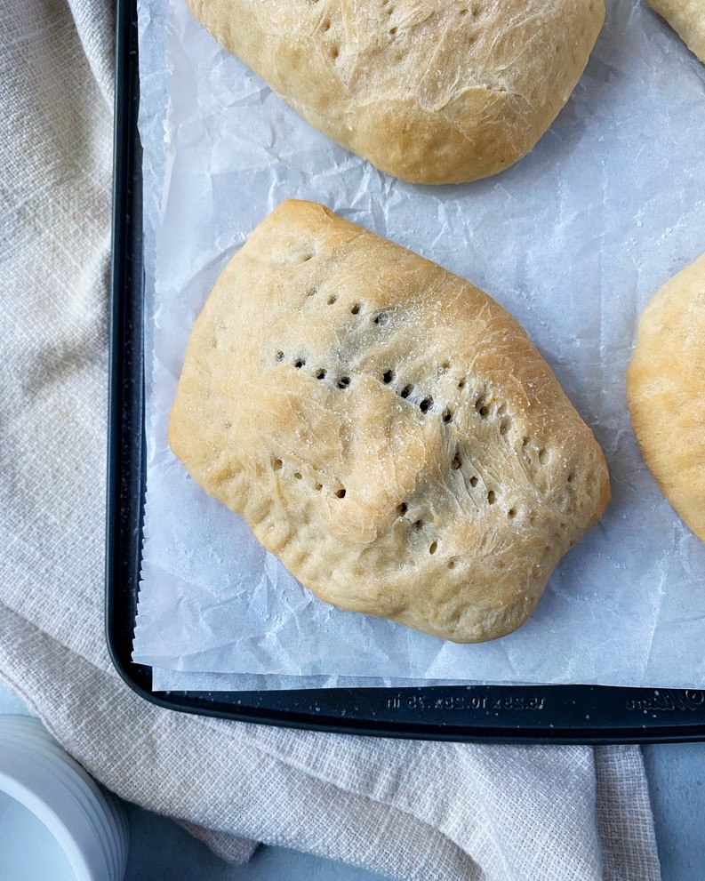 Vegan hand pies on baking tray