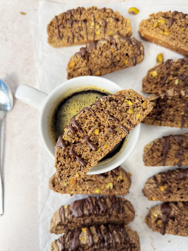 Vegan Chocolate Pistachio Biscotti