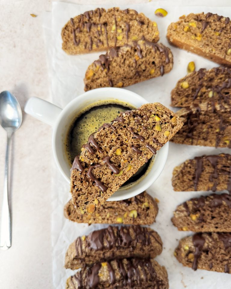 Vegan Chocolate Pistachio Biscotti