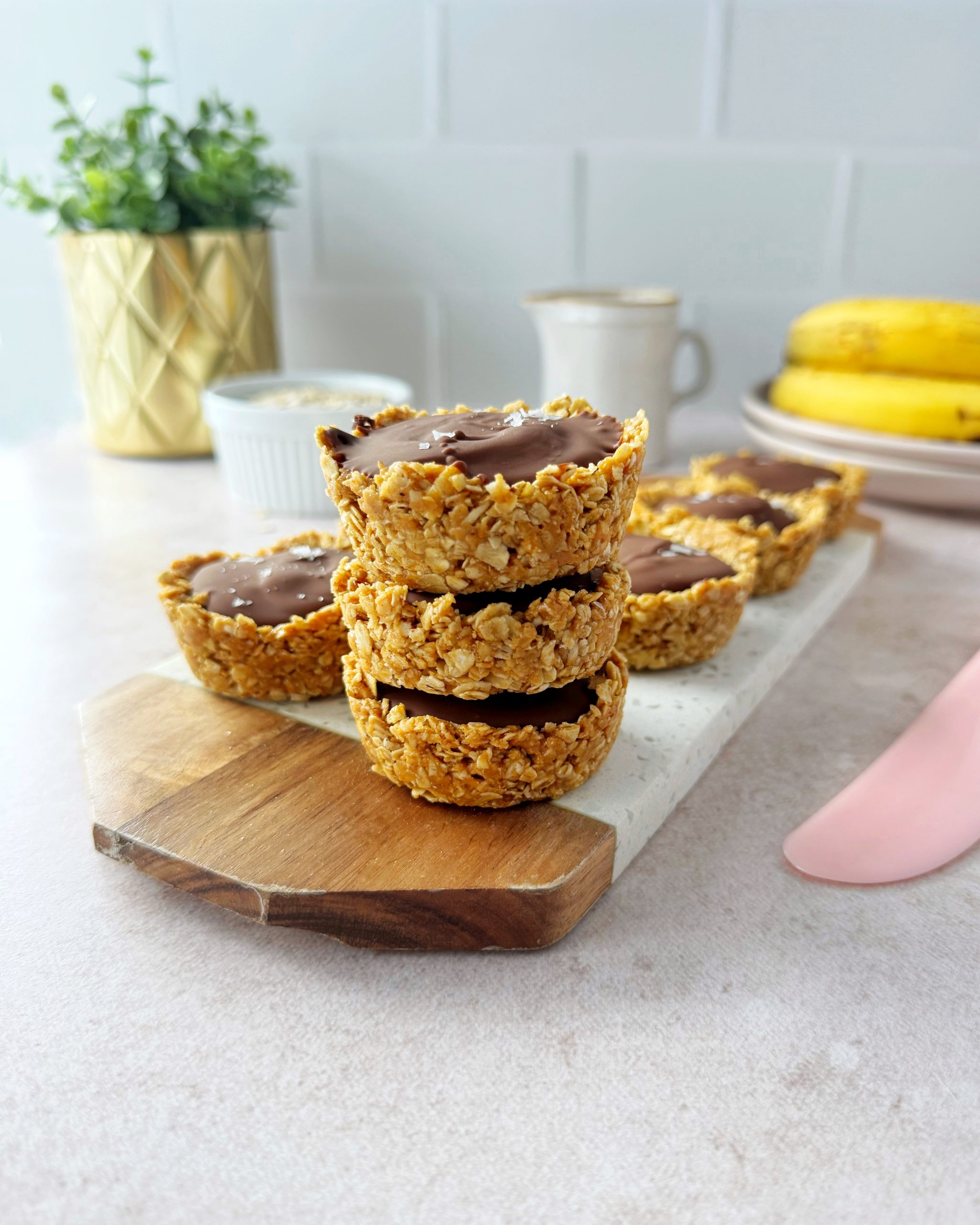 Vegan No Bake Banana Peanut Butter Oat Cups