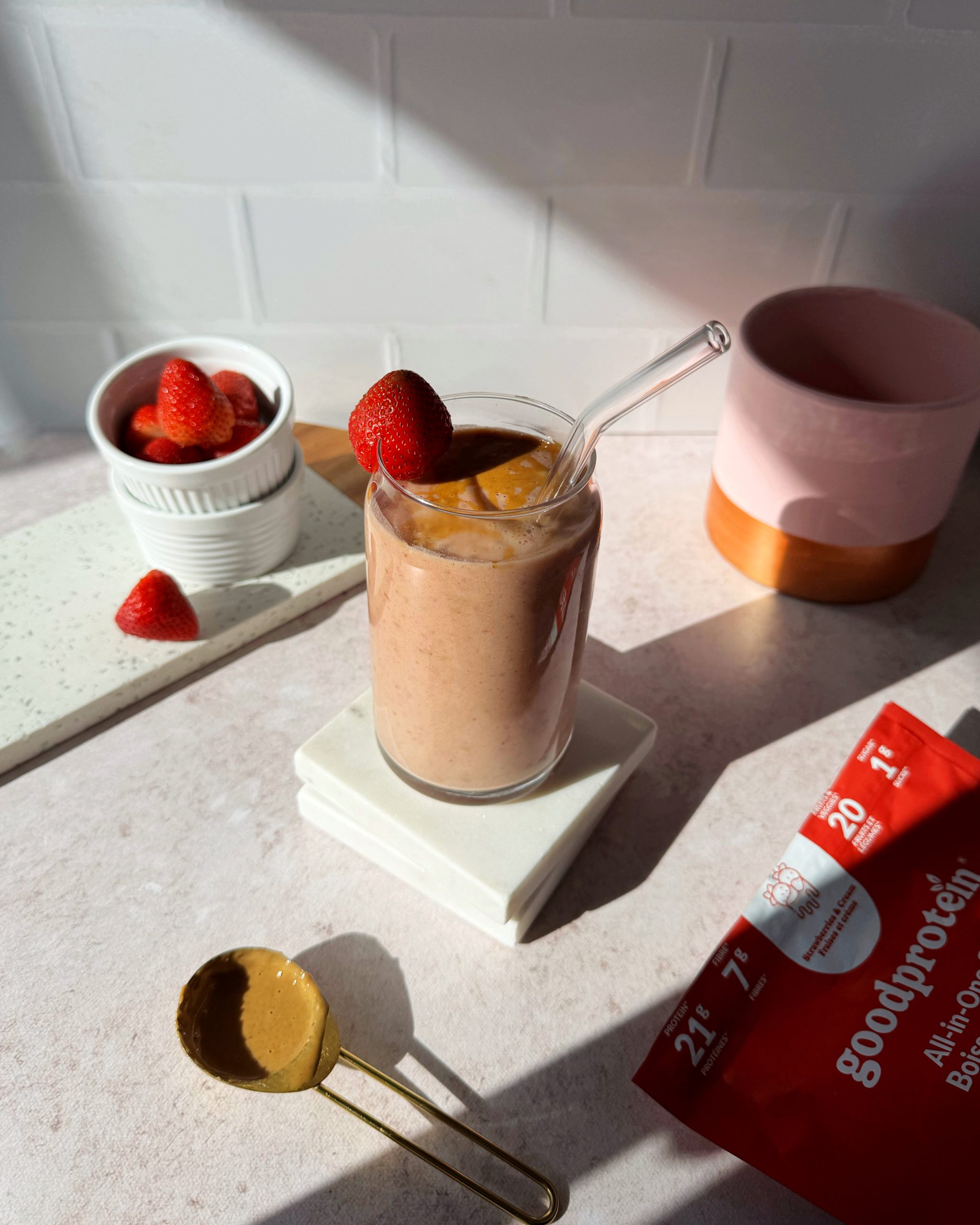 High Protein Strawberry Smoothie