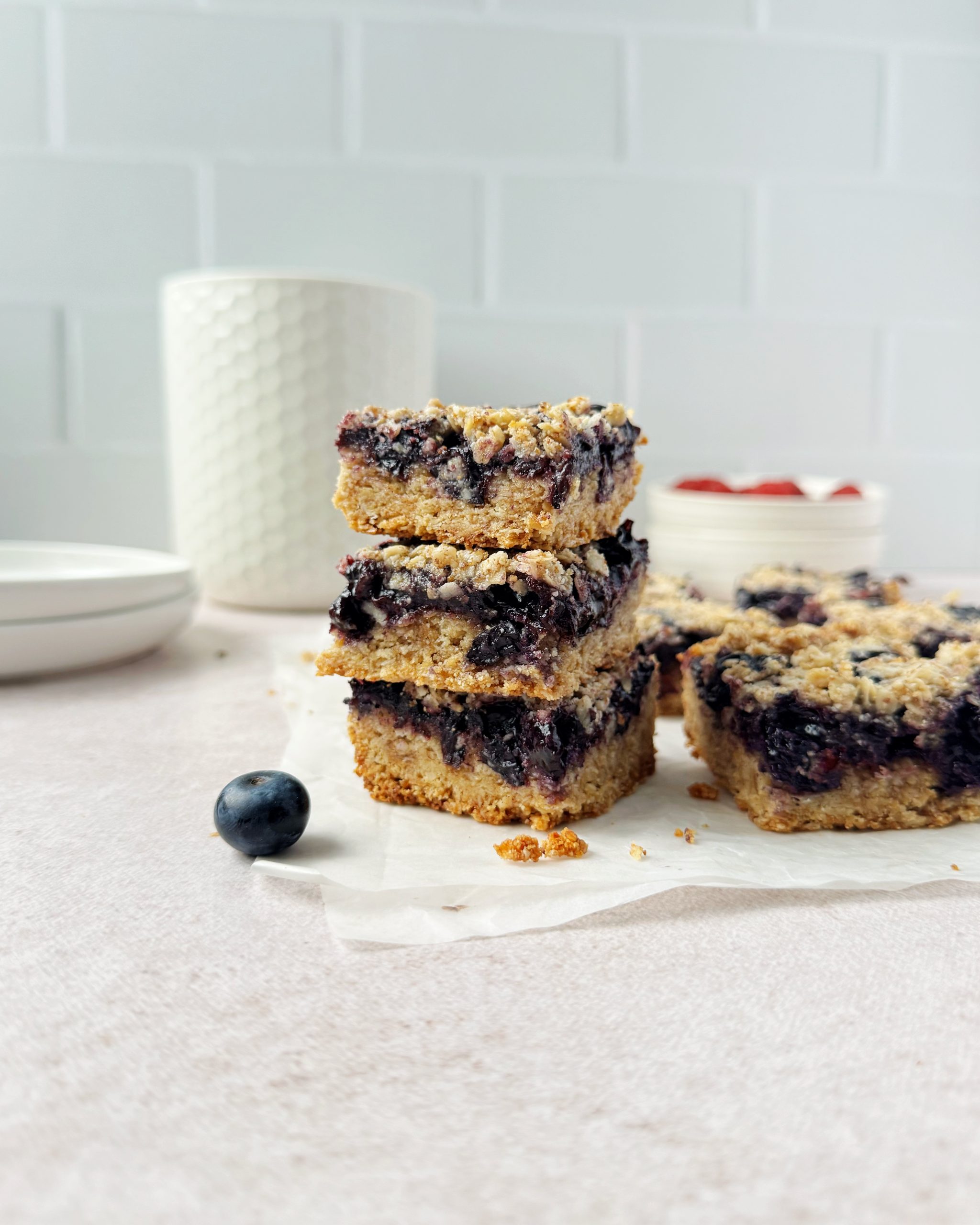 Vegan Blueberry Crumble Bars (GF)