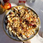 apple nachos on a large plate