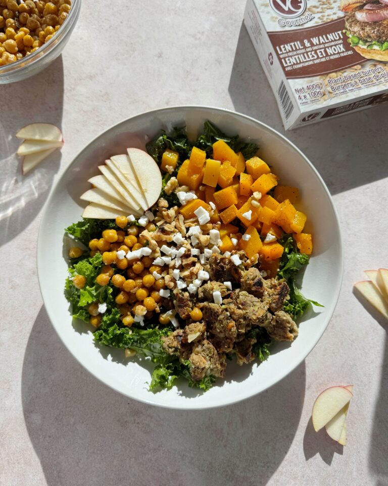Lentil Walnut Burger Bowl