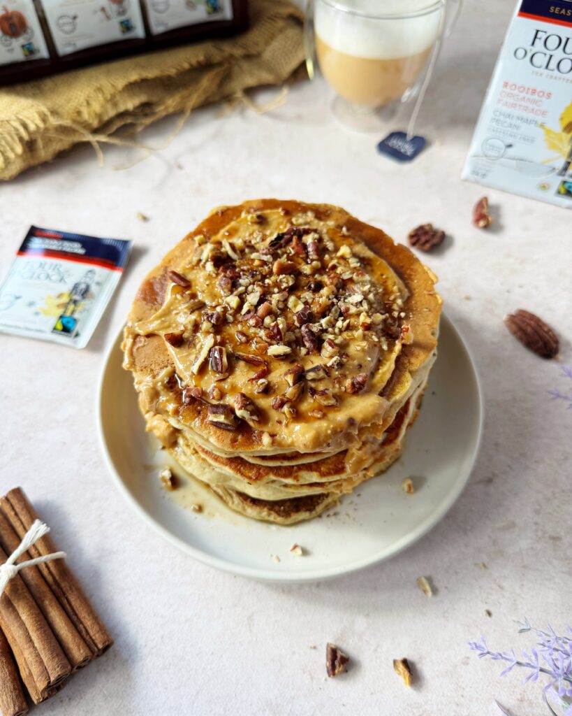 Chai maple pecan infused pancakes