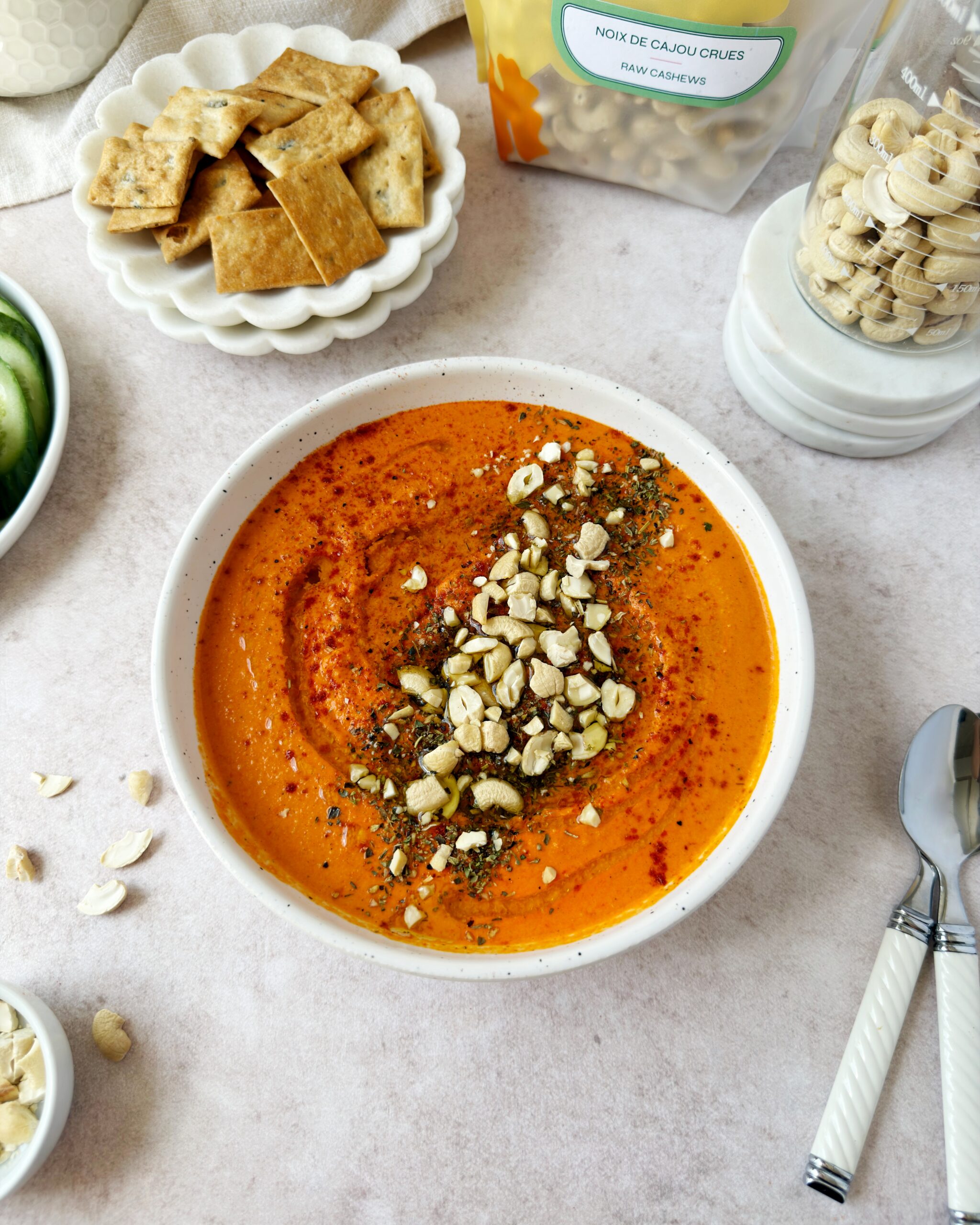 Roasted Red Pepper Cashew Dip