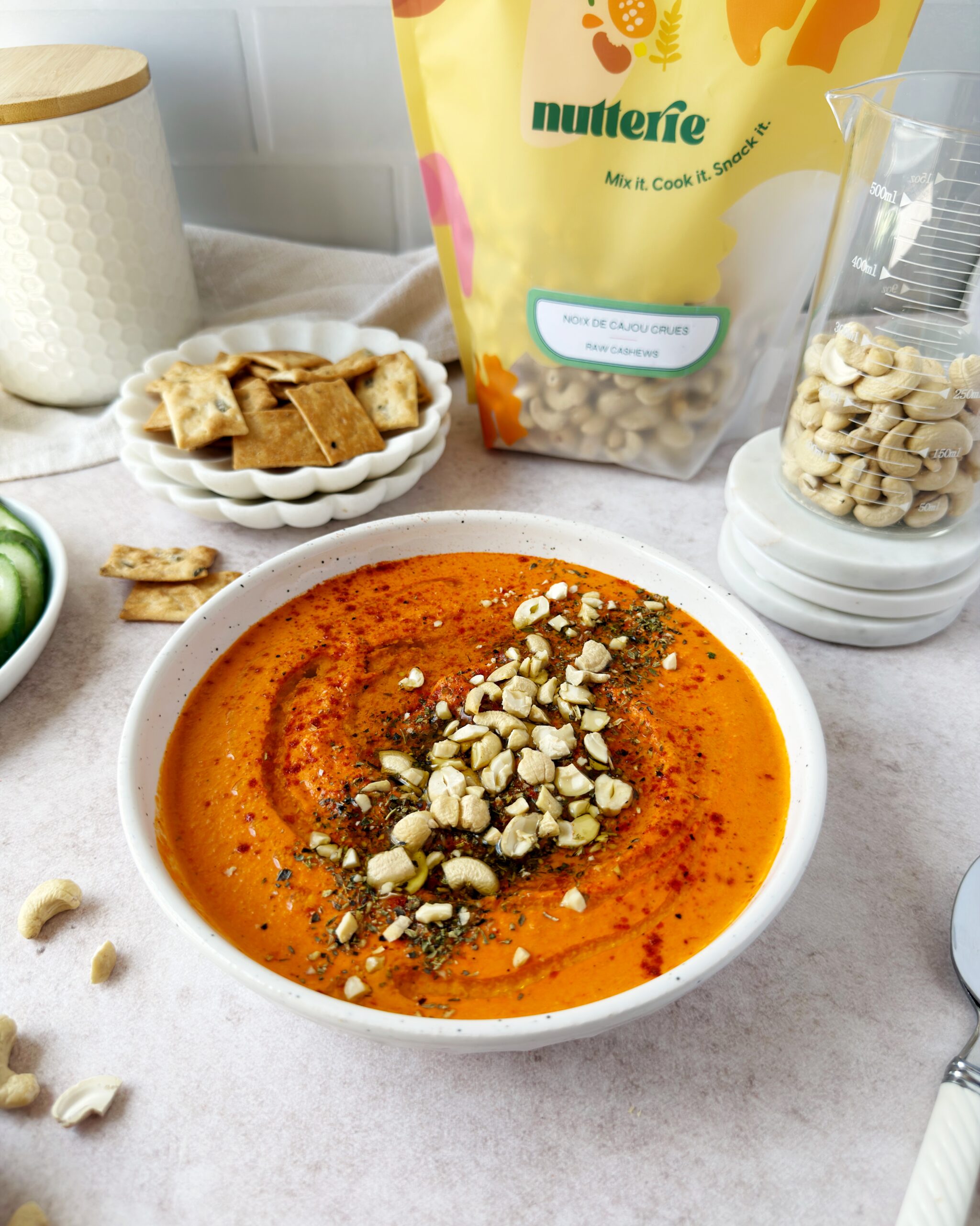 Roasted Red Pepper Cashew Dip